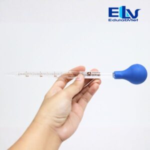 Pipet thủy tinh 10ml kèm bóp cao su – Ống hút nhỏ giọt phòng thí nghiệm