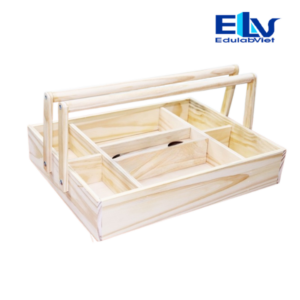 Khay mang dụng cụ hóa chất bằng gỗ 7 ngăn