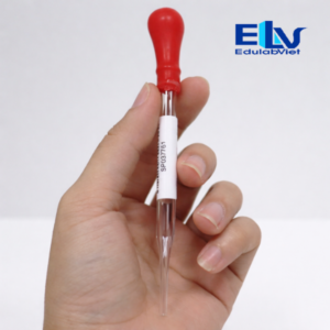 Ống Hút Nhỏ Giọt Thủy Tinh Bóp Cao Su Đỏ – Pipet Nhỏ Giọt 118mm